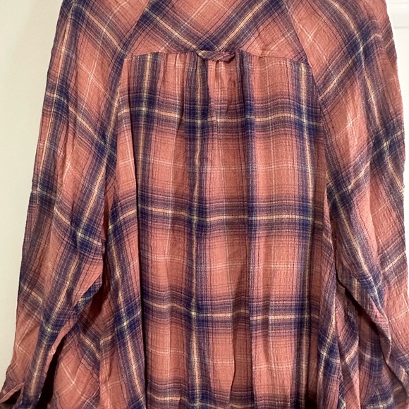 BDG Women’s Plaid Shirt - Pink and Blue - Picture 2 of 5